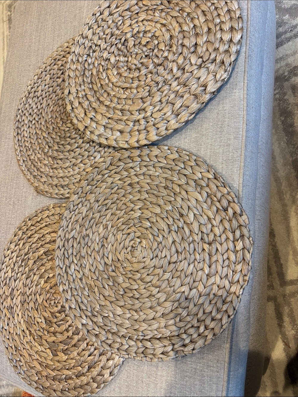 4 piece Natural Woven Table Placemats rattan boho plate charger